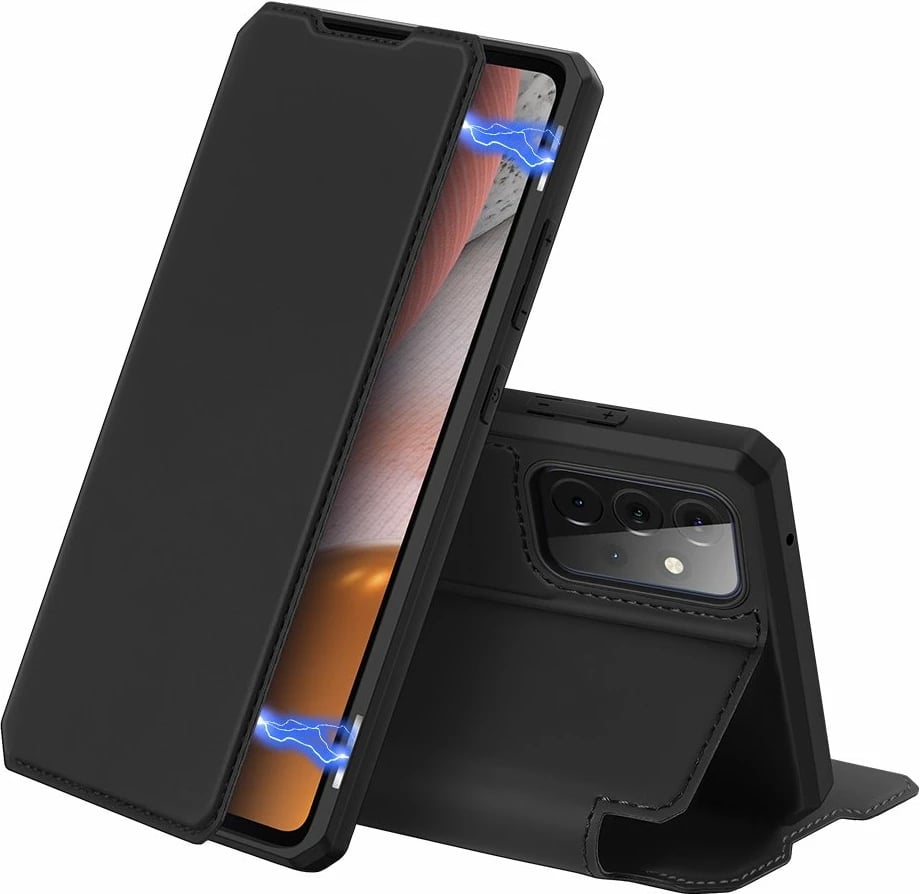 Mbështjellës Dux Ducis Skin X për Samsung Galaxy A72, me kapak, i zi