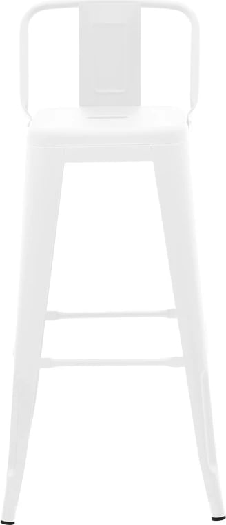 Karrige për bar me mbështetëse Utopia, metal i bardhë mat, 42x42x97cm