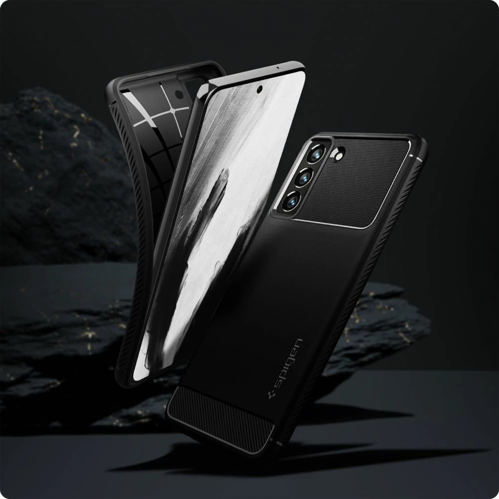 Mbështjellës Spigen Rugged Armor për Samsung Galaxy S21 FE, Matte Black