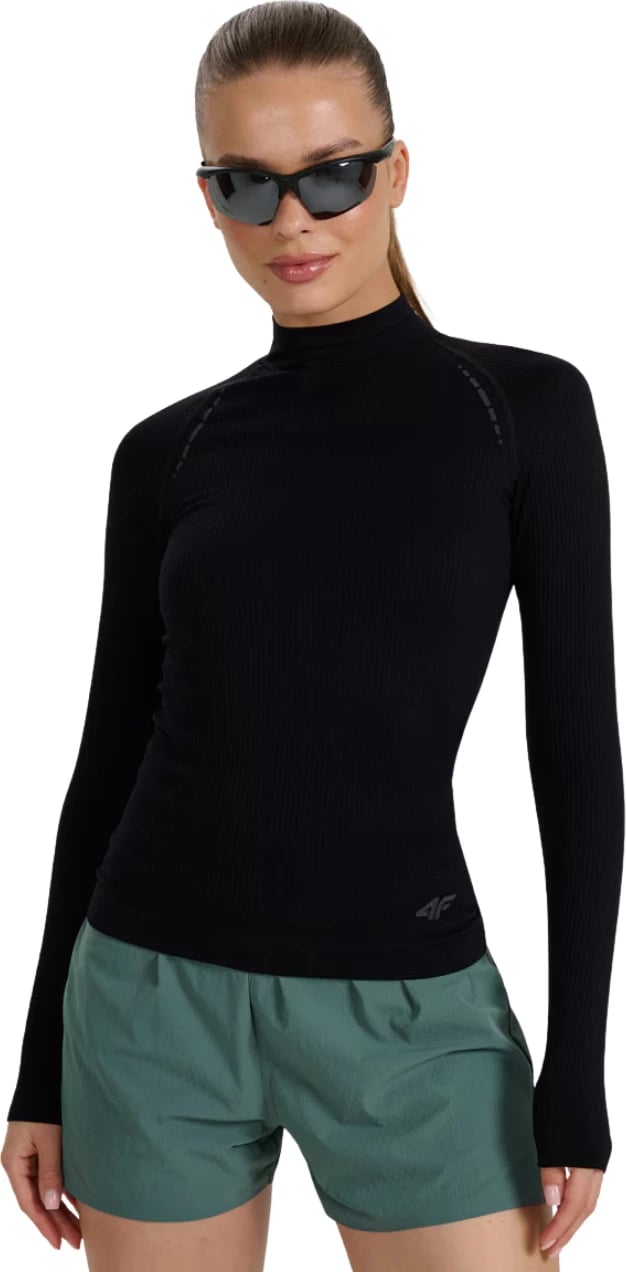 Maicë me mëngë të gjata për femra 4F, e zezë