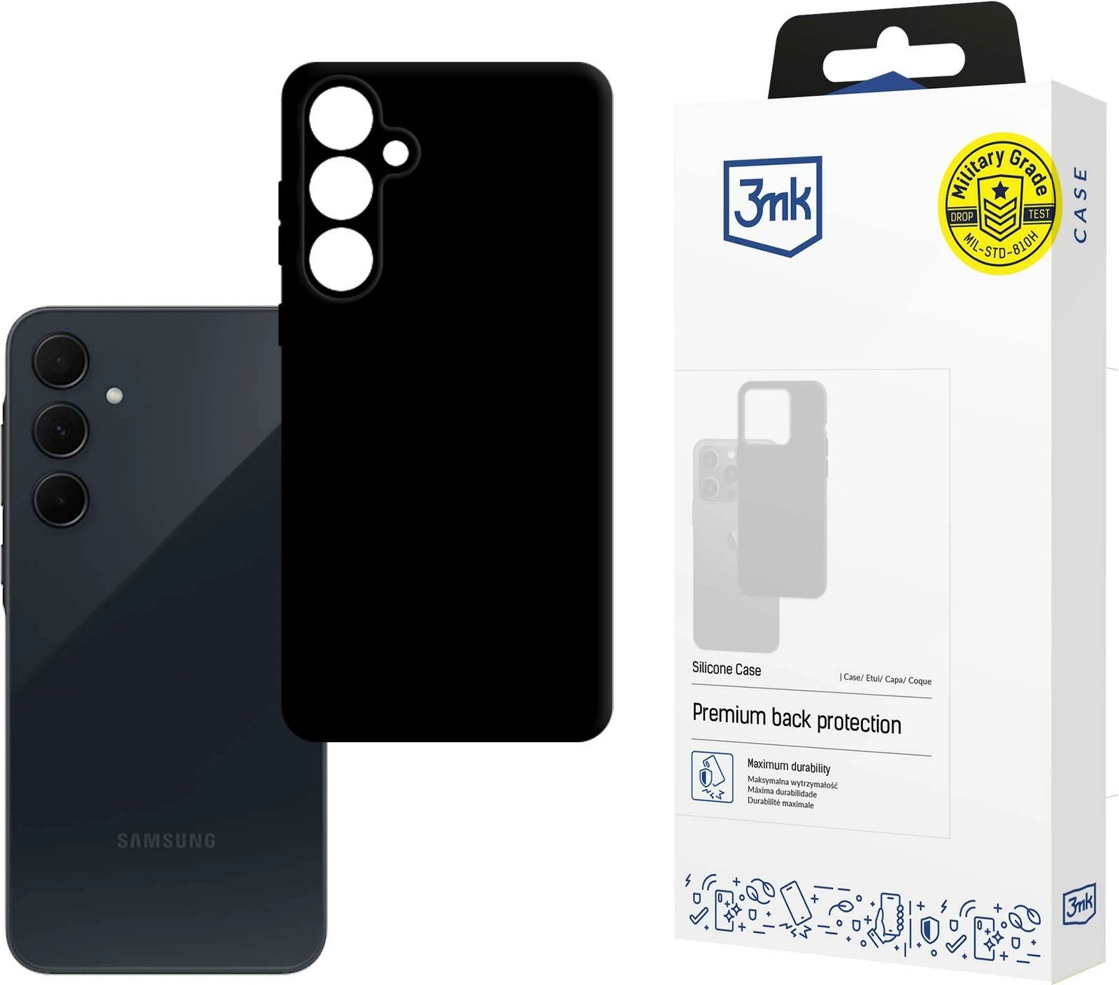 Mbështjellës silikoni 3mk për Samsung Galaxy A35 5G, i zi