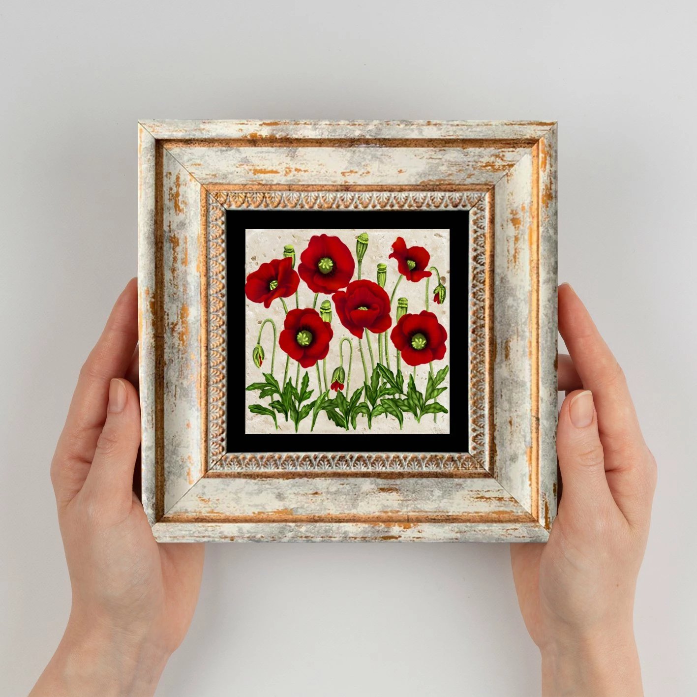 Pikturë dekorative me kornizë, shumëngjyrëshe, TC357225, 20x20cm