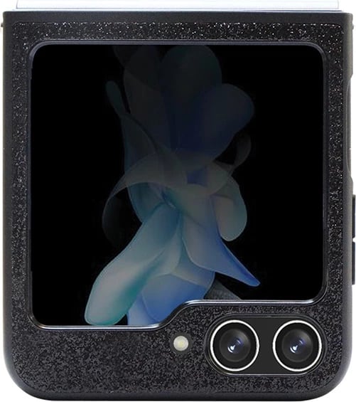 Mbështjellës Guess Glitter Script për Samsung Galaxy Z Flip 5, i zi