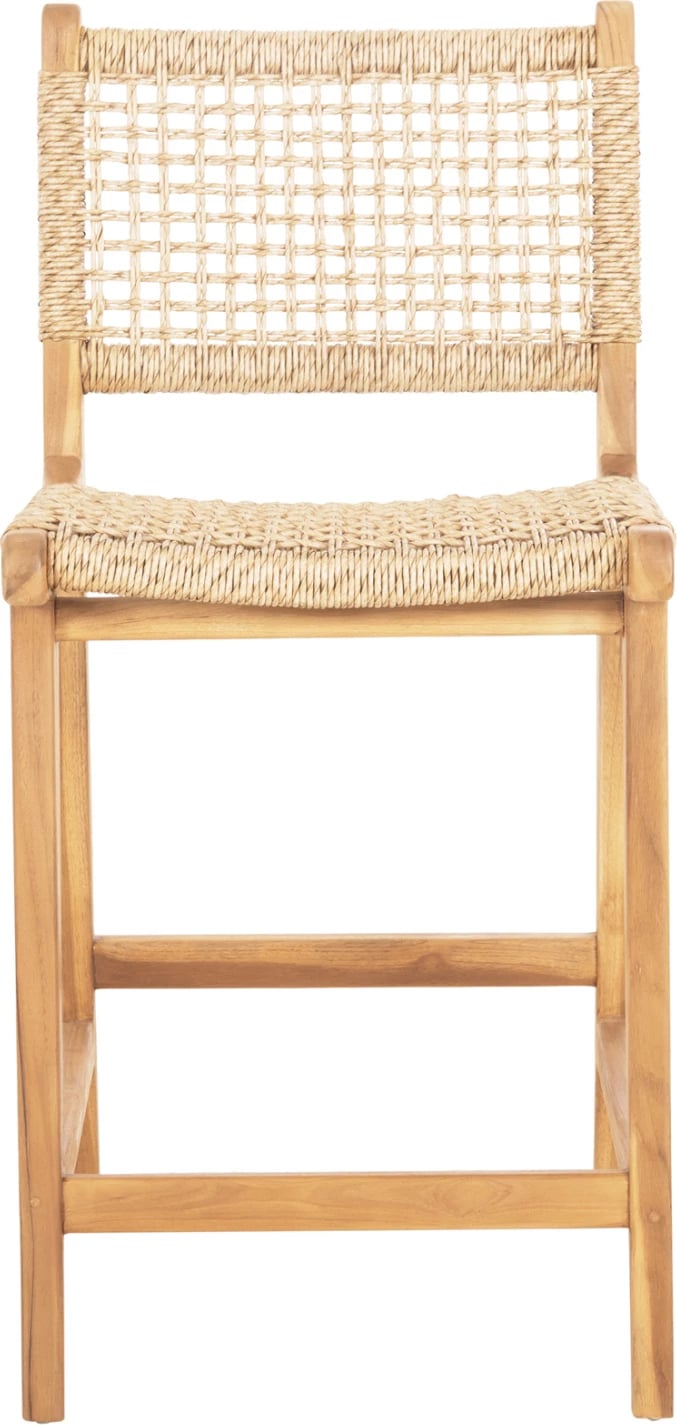 Karrige për bar me mbështetëse BORIS FH9381.11 dru tik & litar VIRO 46x53x96 cm