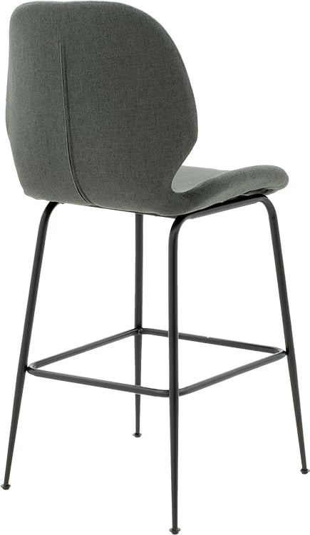 Karrige për bar Impel, këmbë metalike të zeza, material stof ngjyrë gri e errët
