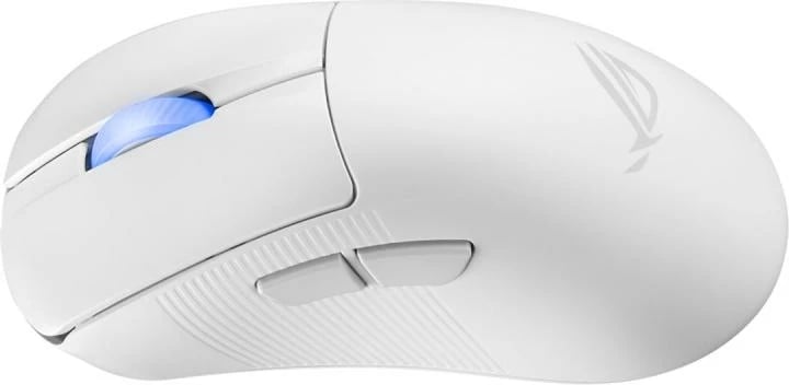 Maus gaming Asus ROG Keris II Ace 90MP03N0-BMUA10, 54 g ultra i lehtë, sensor 42.000 dpi, tri-mode wireless USB 2.4 GHz Bluetooth, polling deri 4K/8K, i bardhë