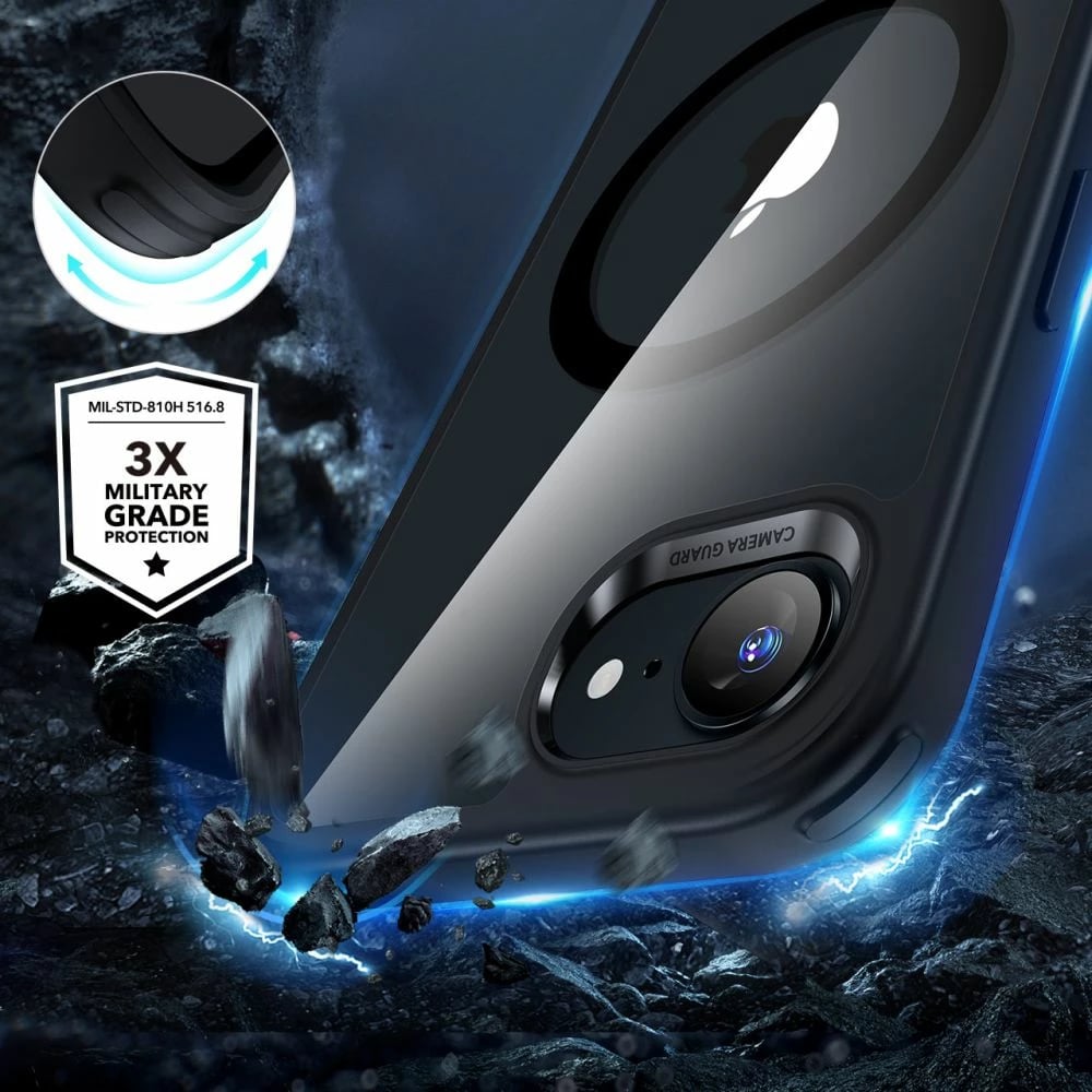 Mbështjellës ESR Classic Hybrid HaloLock MagSafe për iPhone 16e, Transparent-Zi