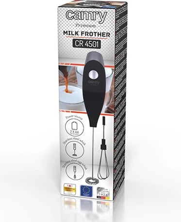 Rrahës qumështi Adler CR 4501 me rrahëse inoksi, me rrahëse veze dhe qëndrim, me bateri, zi/gri