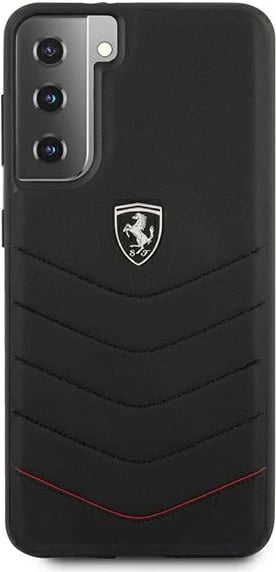 Mbështjellës Ferrari Off Track Quilted për Samsung Galaxy S21, i fortë, lëkurë natyrale, i zi