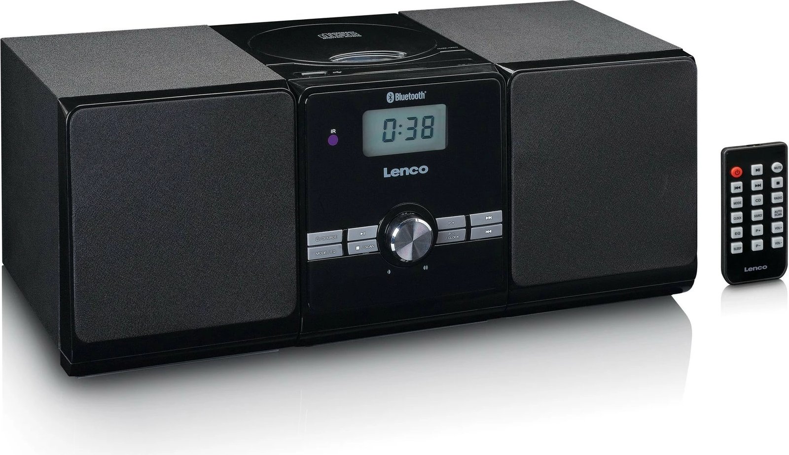 Sistem zëri Lenco MC-030, Bluetooth, USB, FM, i zi
