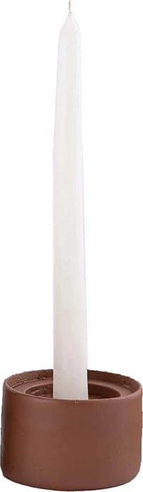 Mbajtës qiri FORMAS, alumin, ngjyrë terrakote e ashpër, 9x9x6cm