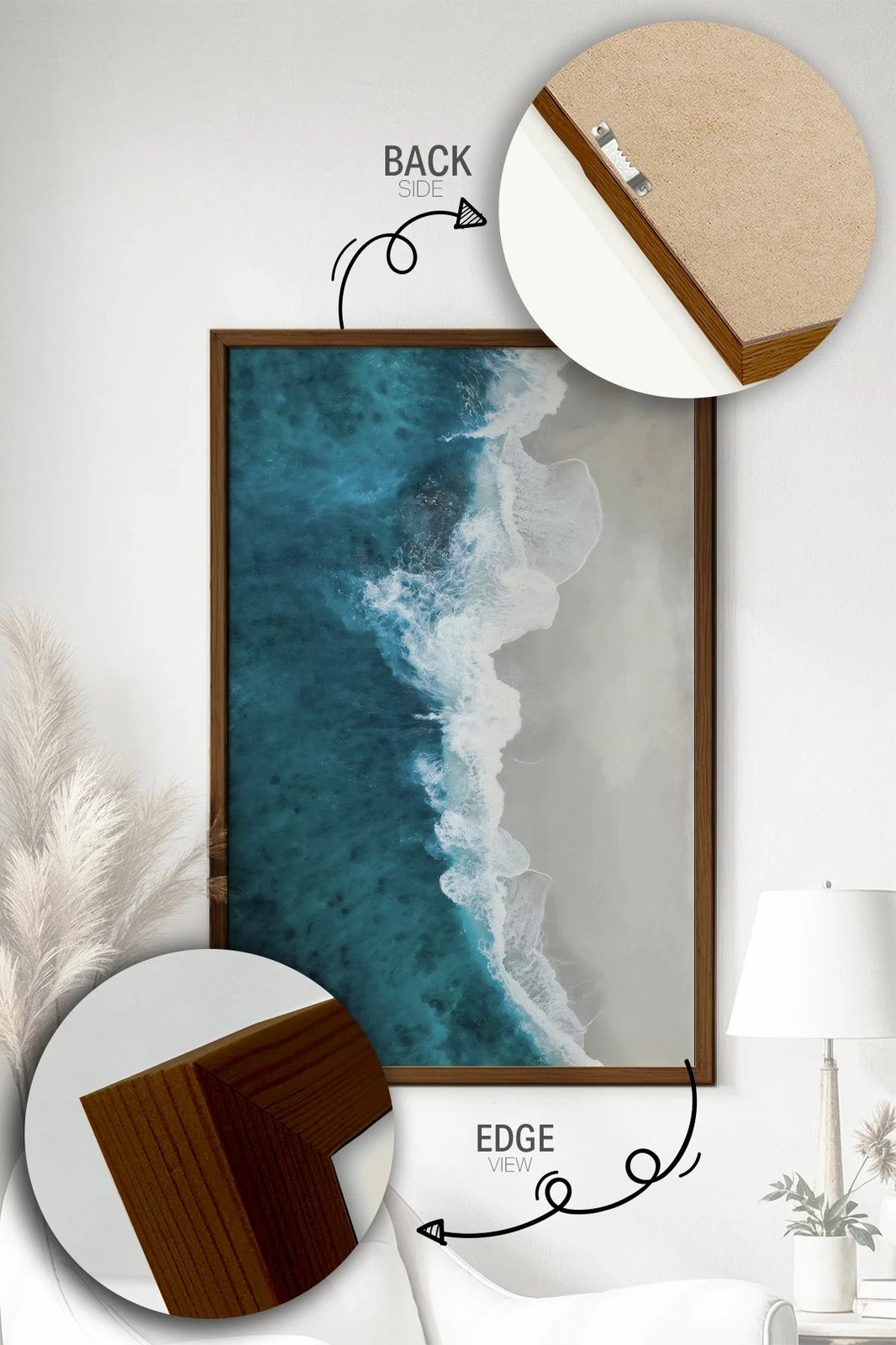 Pikturë dekorative me kornizë, Wallity, Lmnmdlkahve50, shumëngjyrëshe, 33x48cm