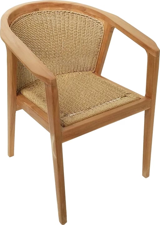 Set tavoline me karrige Granny-Kenda, 5 copë, ngjyrë natyrale-bezhë, Φ80x75cm