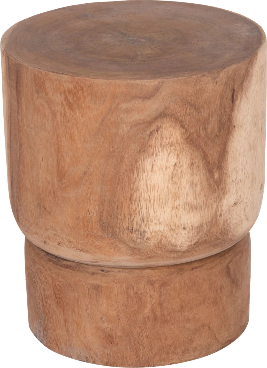 Tavolinë anësore ose stol cilindrik FEBRY, dru suar natyral, Φ40x46cm