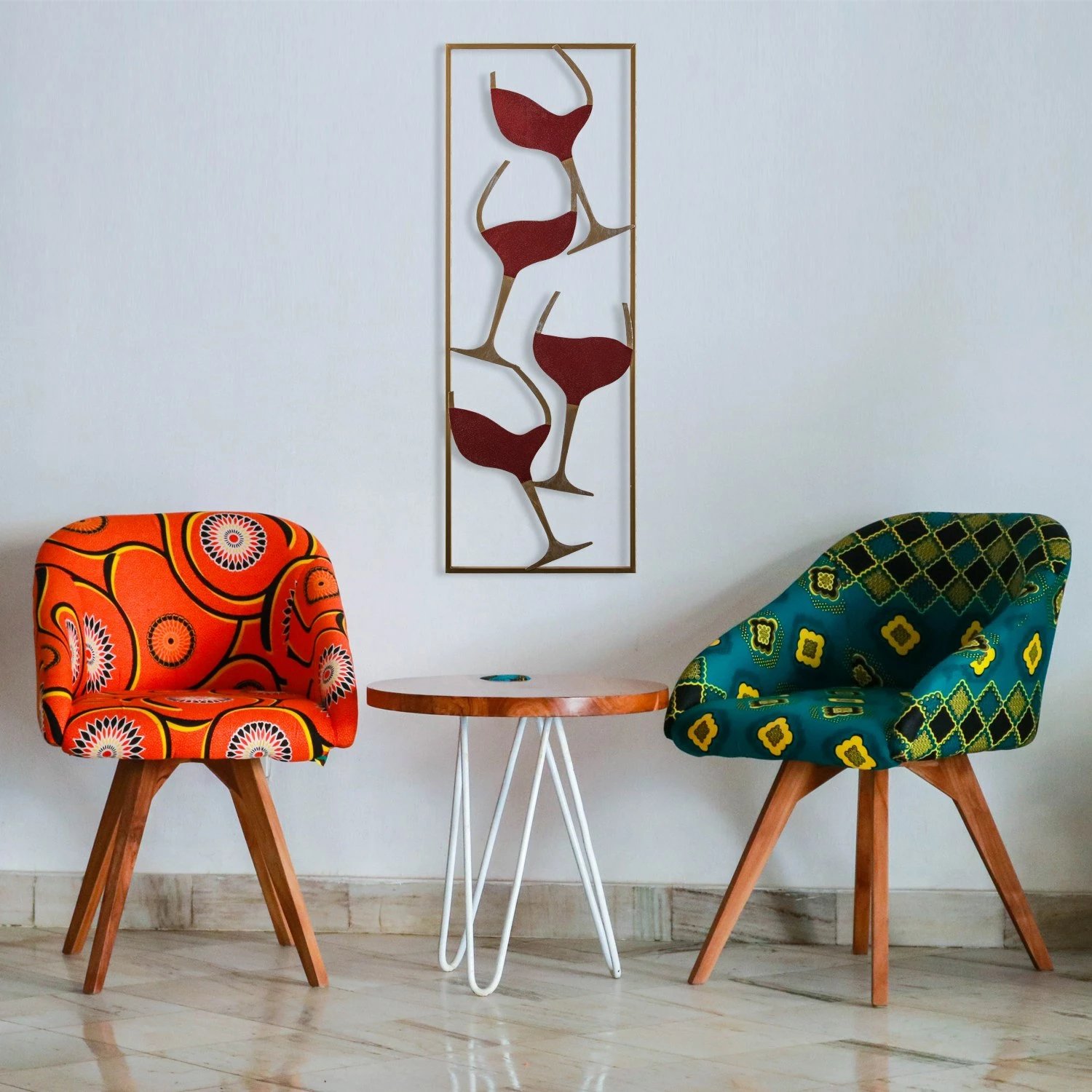 Aksesor dekorativ metalik për mur, Wallity, motiv vere, shumëngjyrësh, 32x5x90cm