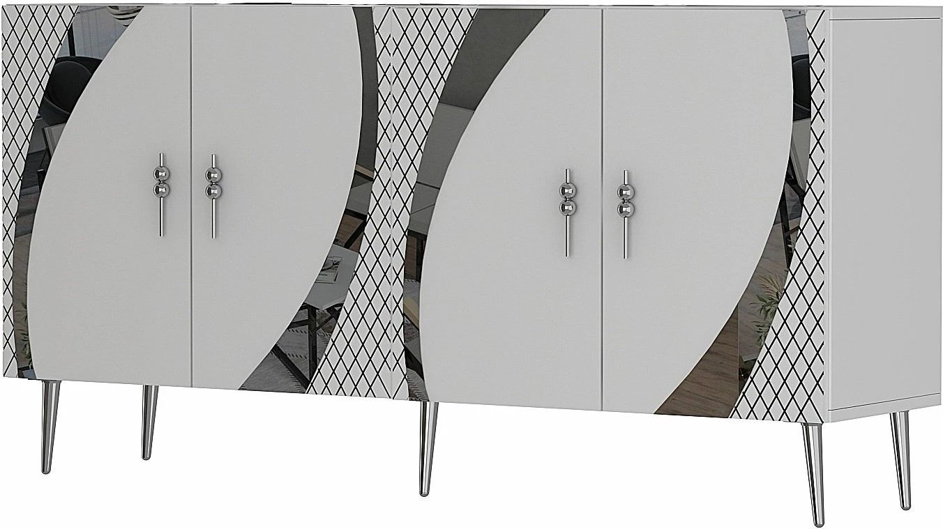 Konsol Skye Decor, Hook KB150, e bardhë, argjend