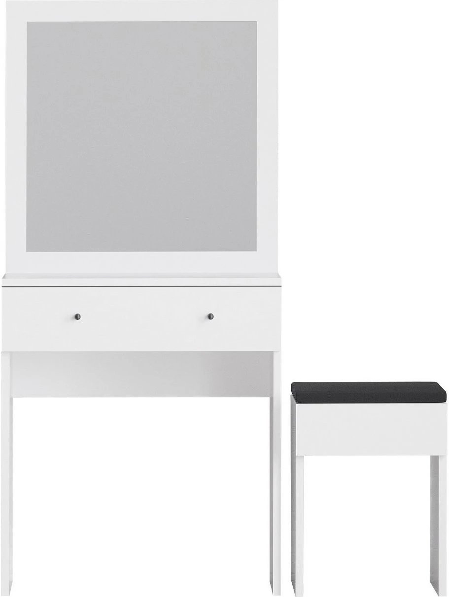 Tavolinë grimimi Hanah Home, Felix, e bardhë, me pasqyrë dhe karrige