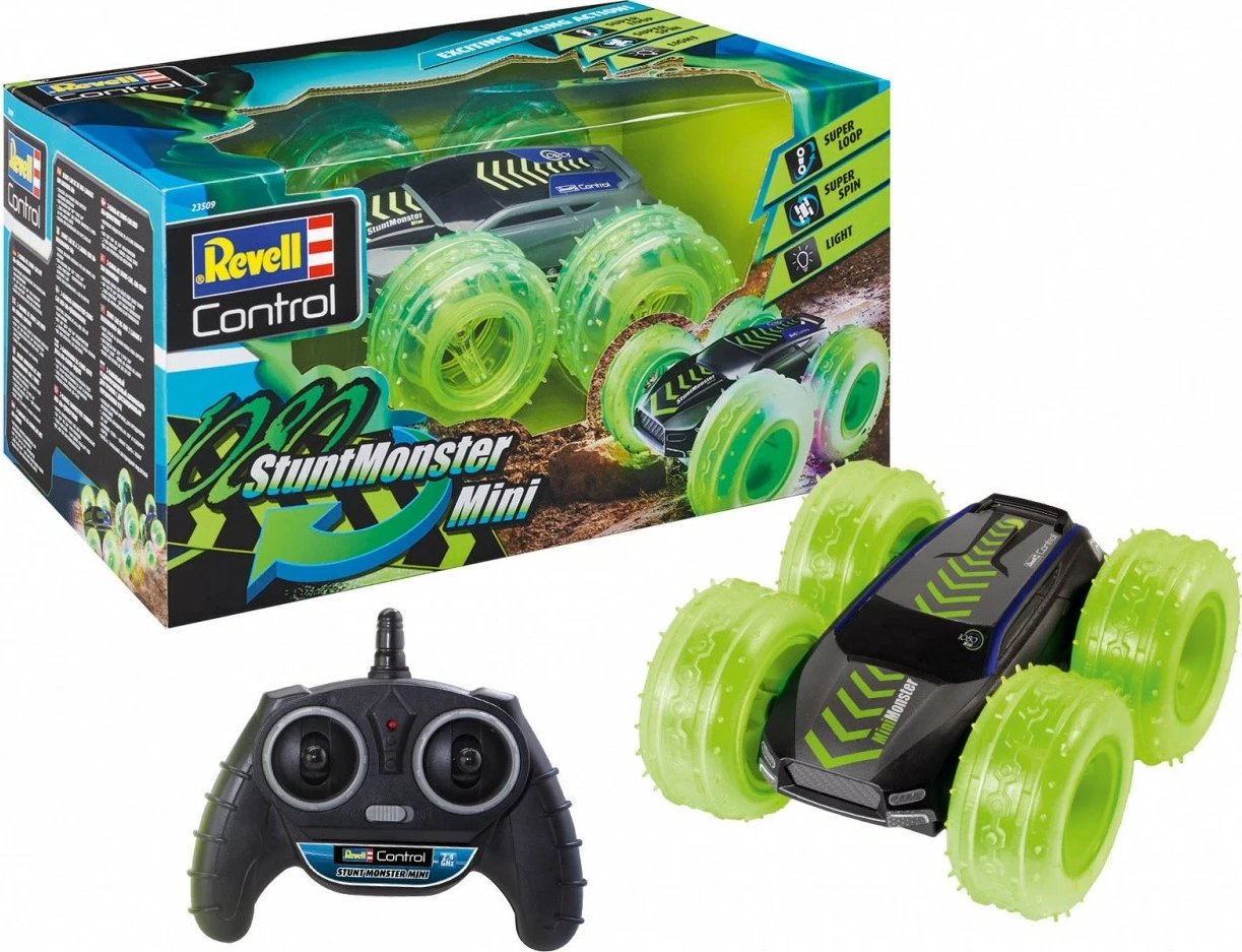 Makine me telekomandë Revell RC Stunt Monster Mini 1080, e zezë/e gjelbër