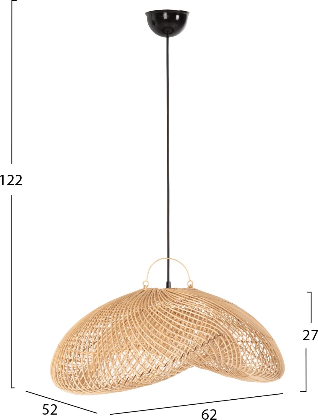 Llambë tavani varëse, ratan natyral, FH7862, 62x52x122cm Llambë tavani varëse, ratan natyral, FH7862, 62x52x122cm