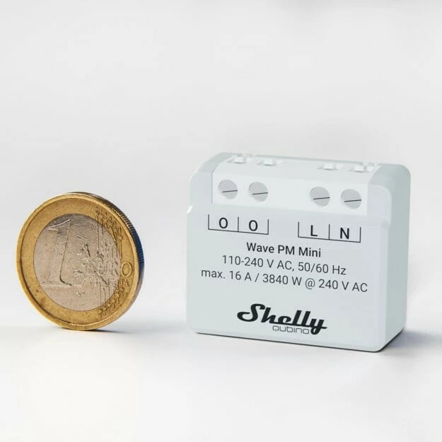 Ndërprerës i mençur Shelly Qubino Wave PM Mini, wireless, gri