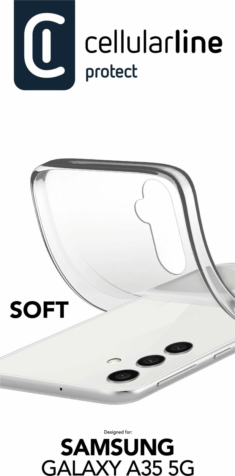 Mbështjellës Cellular Line për Samsung A35 5G, transparent