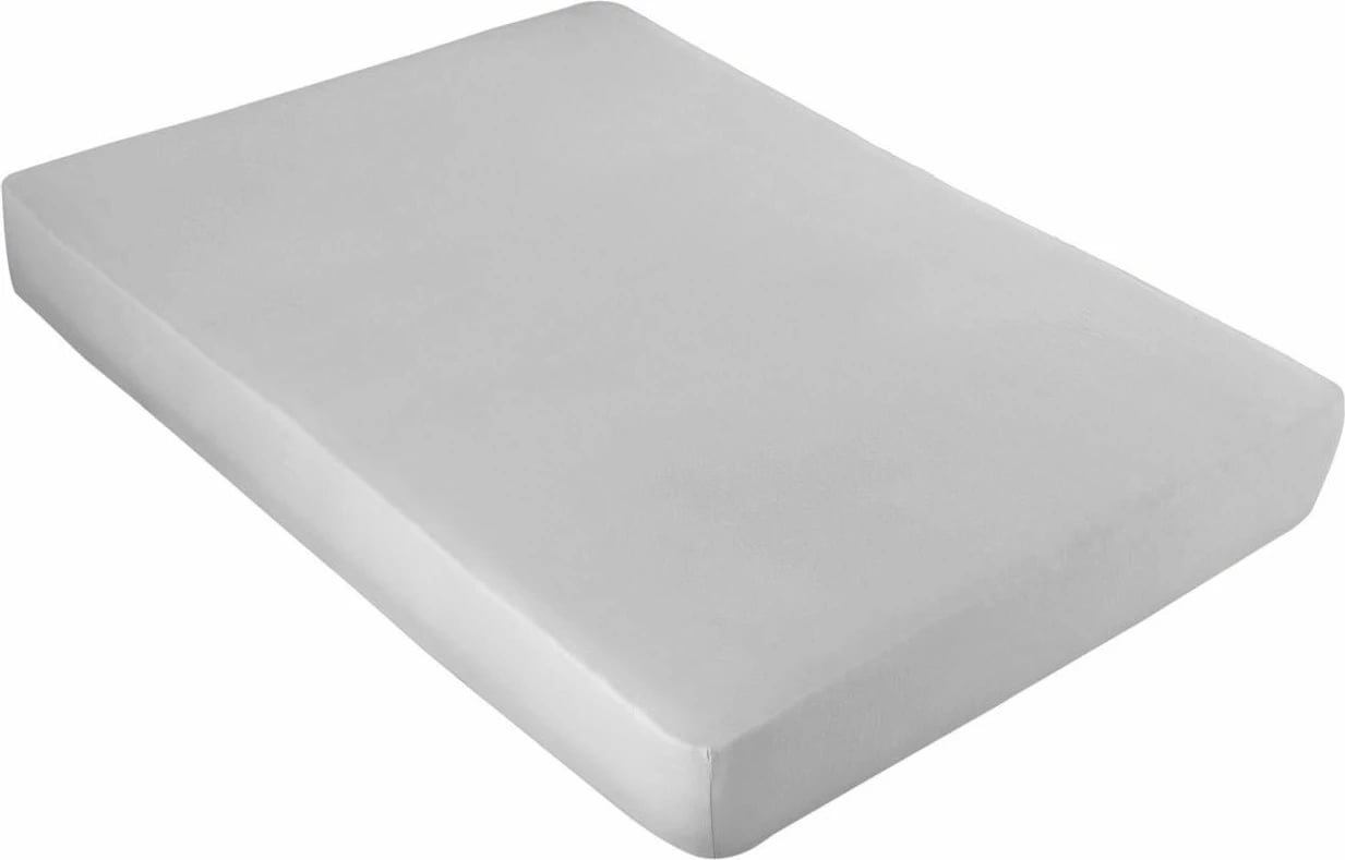 Çarçaf i shtrënguar jersey, ngjyrë gri, 130x190+30 cm