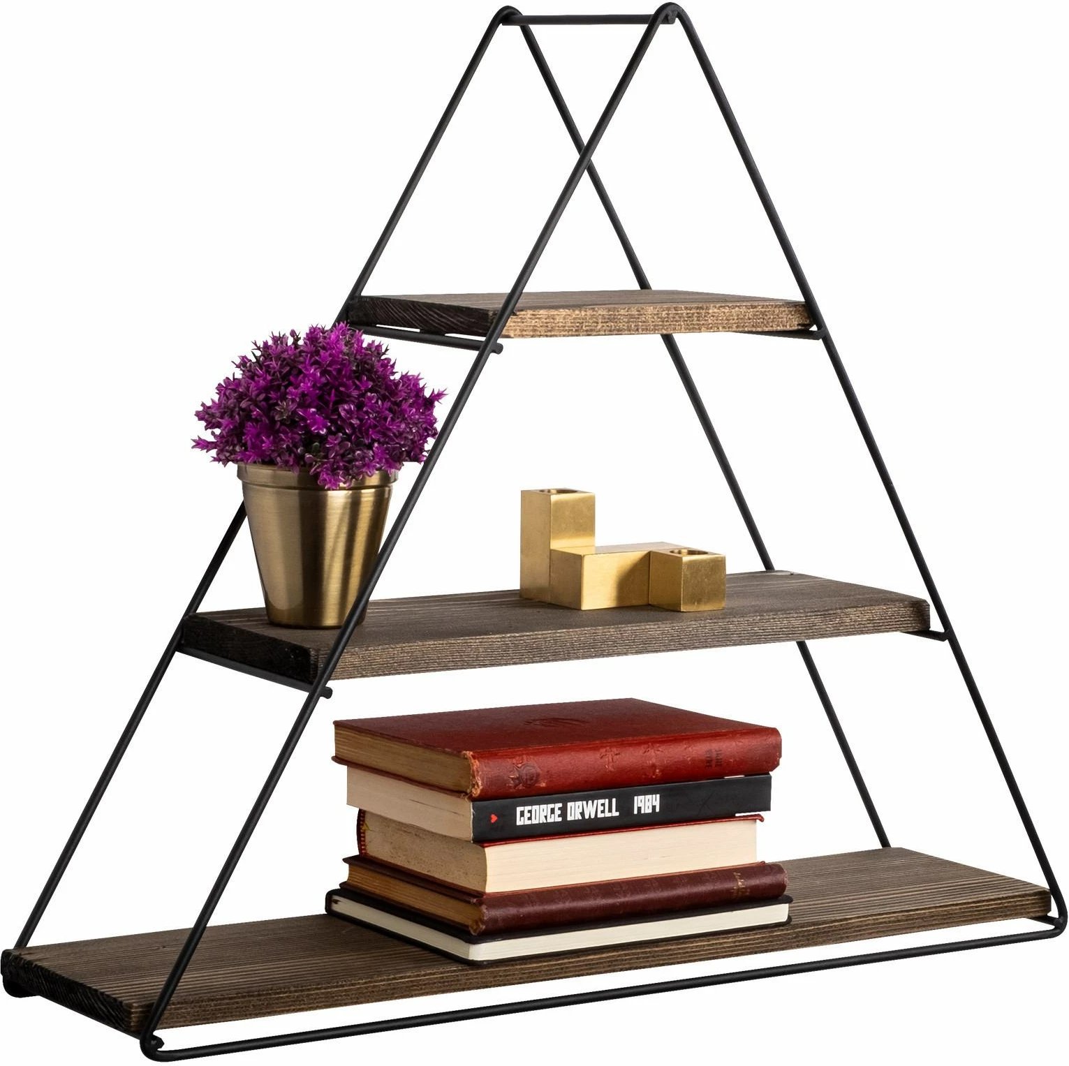 Raft muri Hanah Home, ngjyrë hiacint, dru bredhi, kornizë metalike