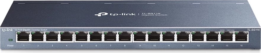 Switch, TP-LINK TL-SG116, 16 porte Gigabit, e zezë