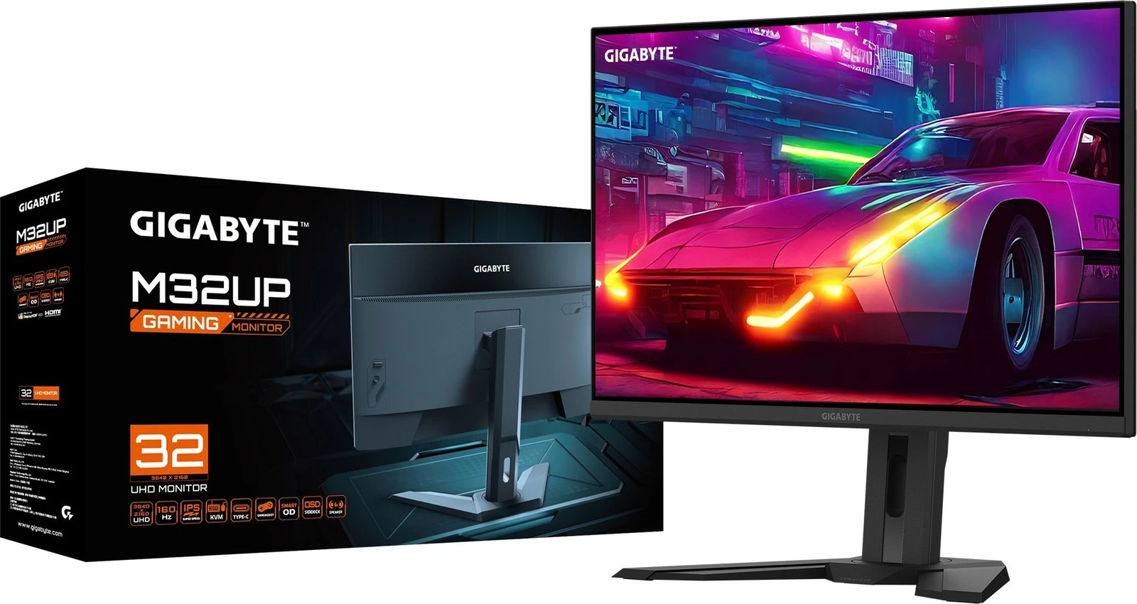 Monitor Gigabyte M32UP 32 inç, 4K UHD, 160Hz, IPS, DisplayHDR 400, HDMI 2.1, i zi