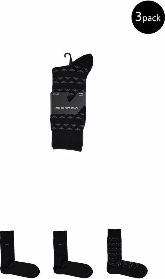 Çorape për meshkuj Emporio Armani, e zezë