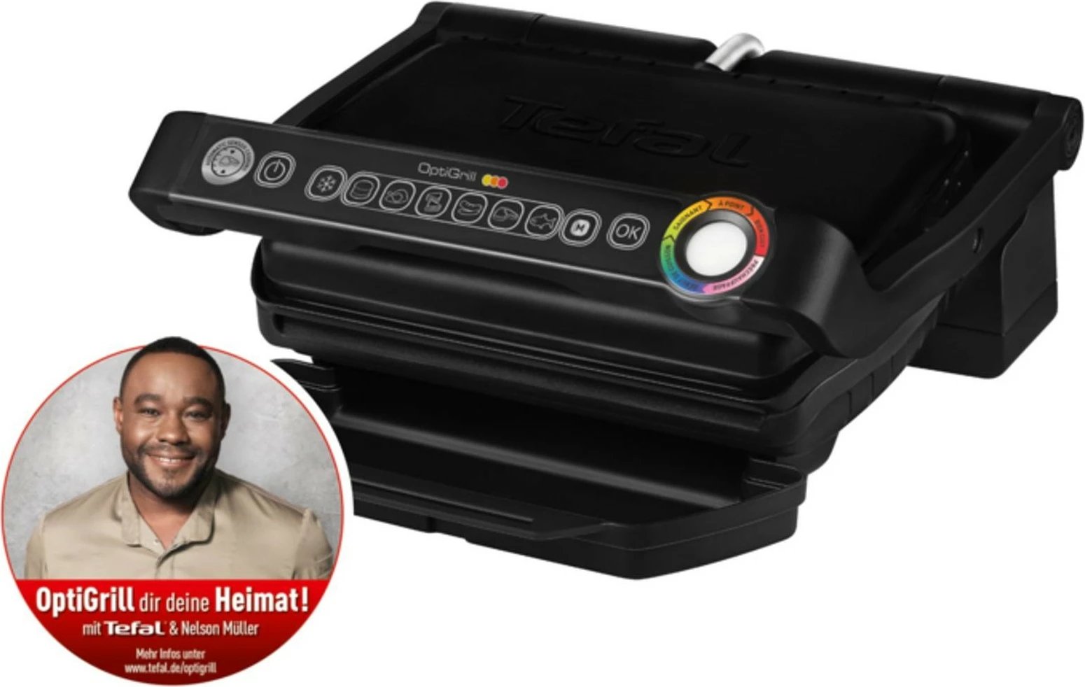 Grill elektrik Tefal GC705816, Touch, 600 cm², Ngjyrë e zezë