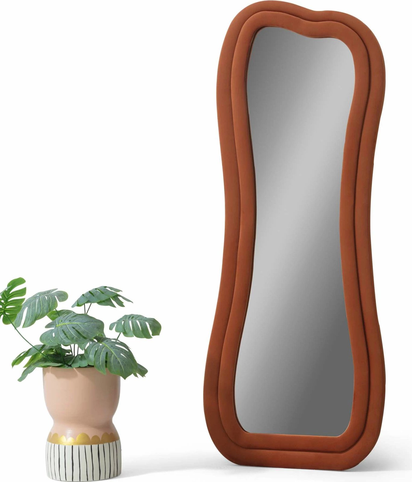 Pasqyrë e gjatë Cheval, ngjyrë e kuqe qeramike, Skye Decor