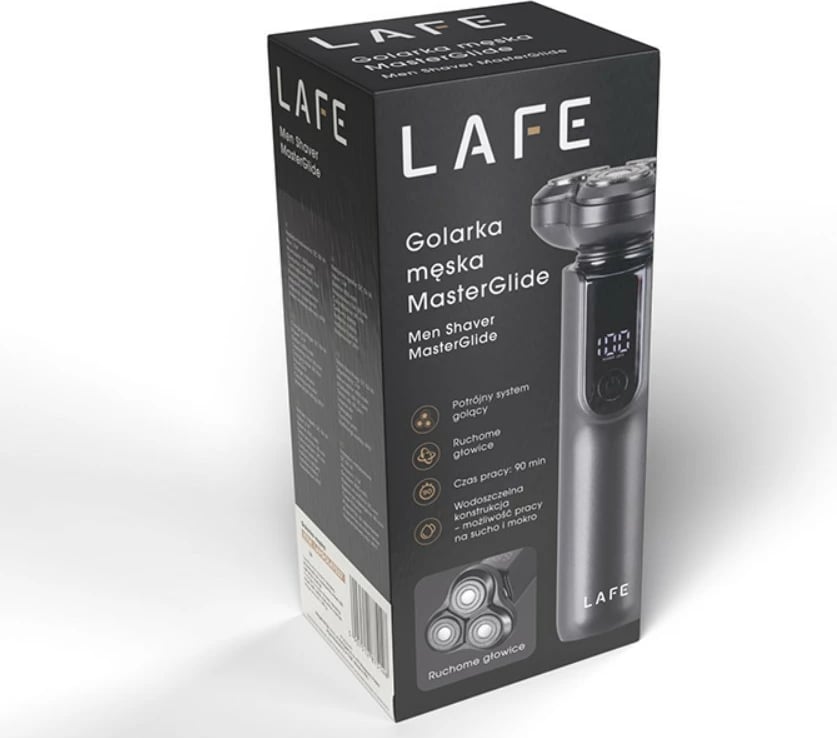 Makinë rroje Lafe MasterGlide, 90 min bateri, Wet & Dry, sistem trefish rruajtjeje, e zezë