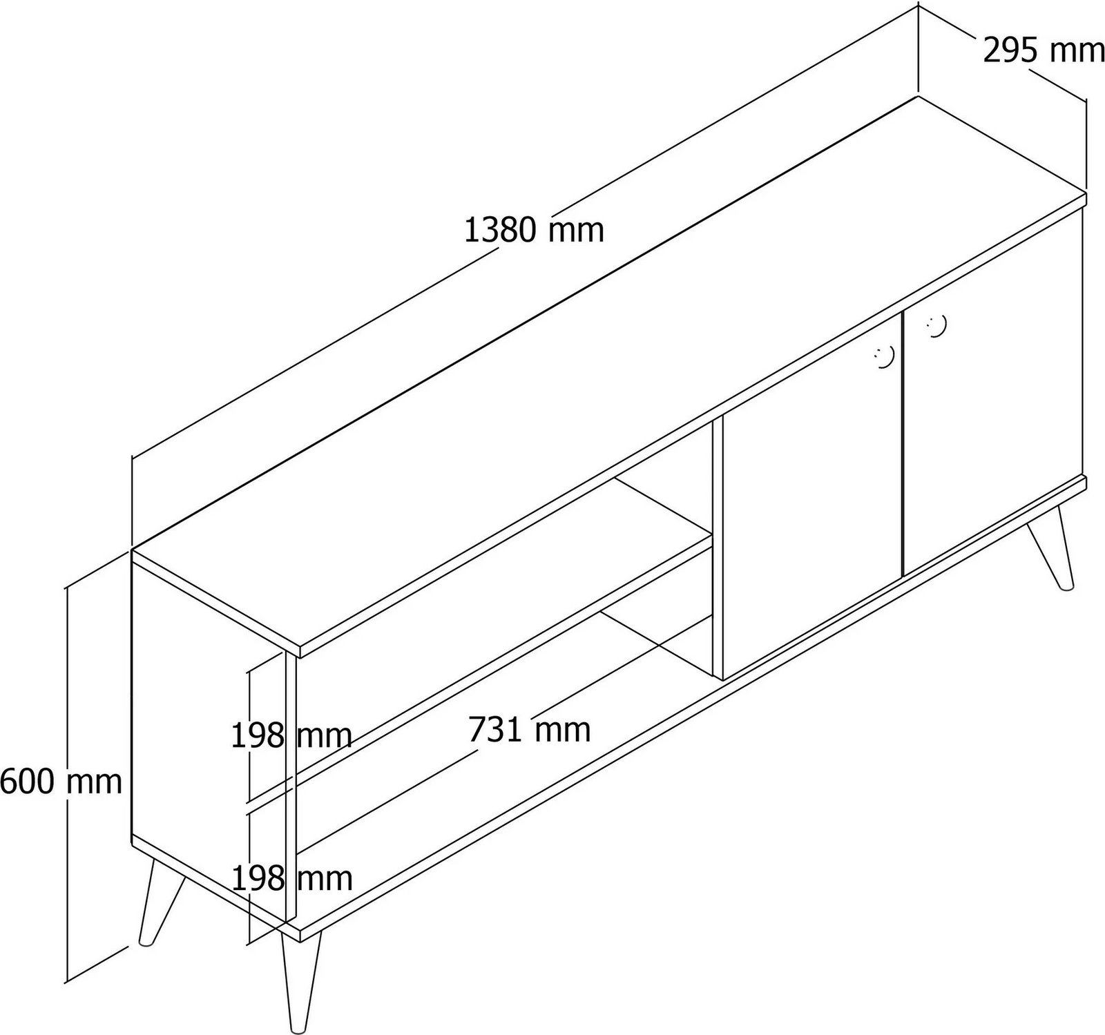 Komodë TV Hanah Home, Everest 1572, ngjyrë lisi, 138x60x29.5cm Komodë TV Hanah Home, Everest 1572, ngjyrë lisi, 138x60x29.5cm