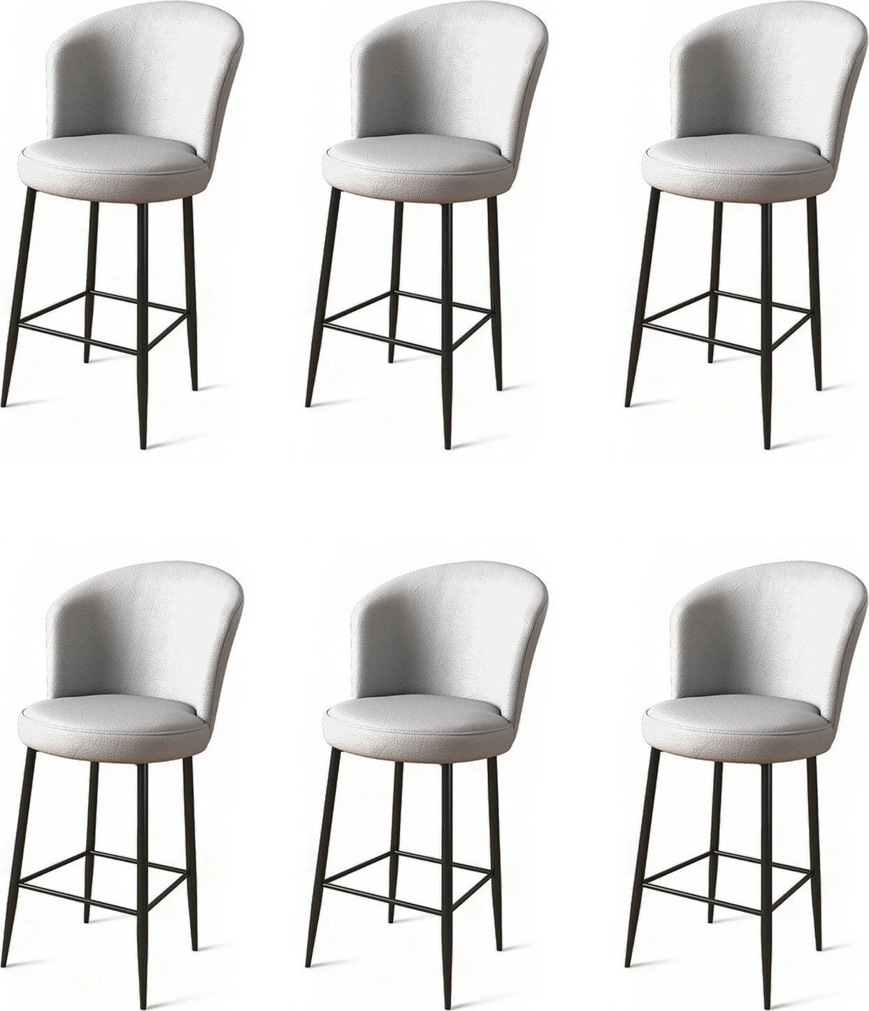 Set karrigesh për bar (6 copë), Hanah Home, Uras, gri, e zezë