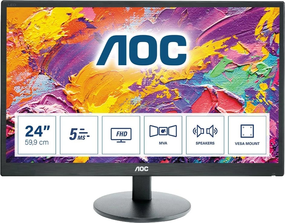 Monitor AOC M2470SWH, 23.6'',  Full HD, 75Hz, LED