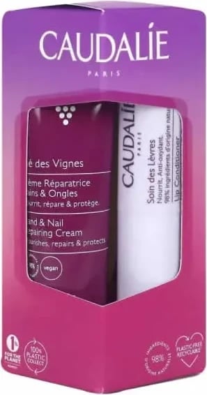 Krem për duar & thonj dhe Balsam për buzë Caudalie Thé Des Vignes unisex 30ml + 4.5g