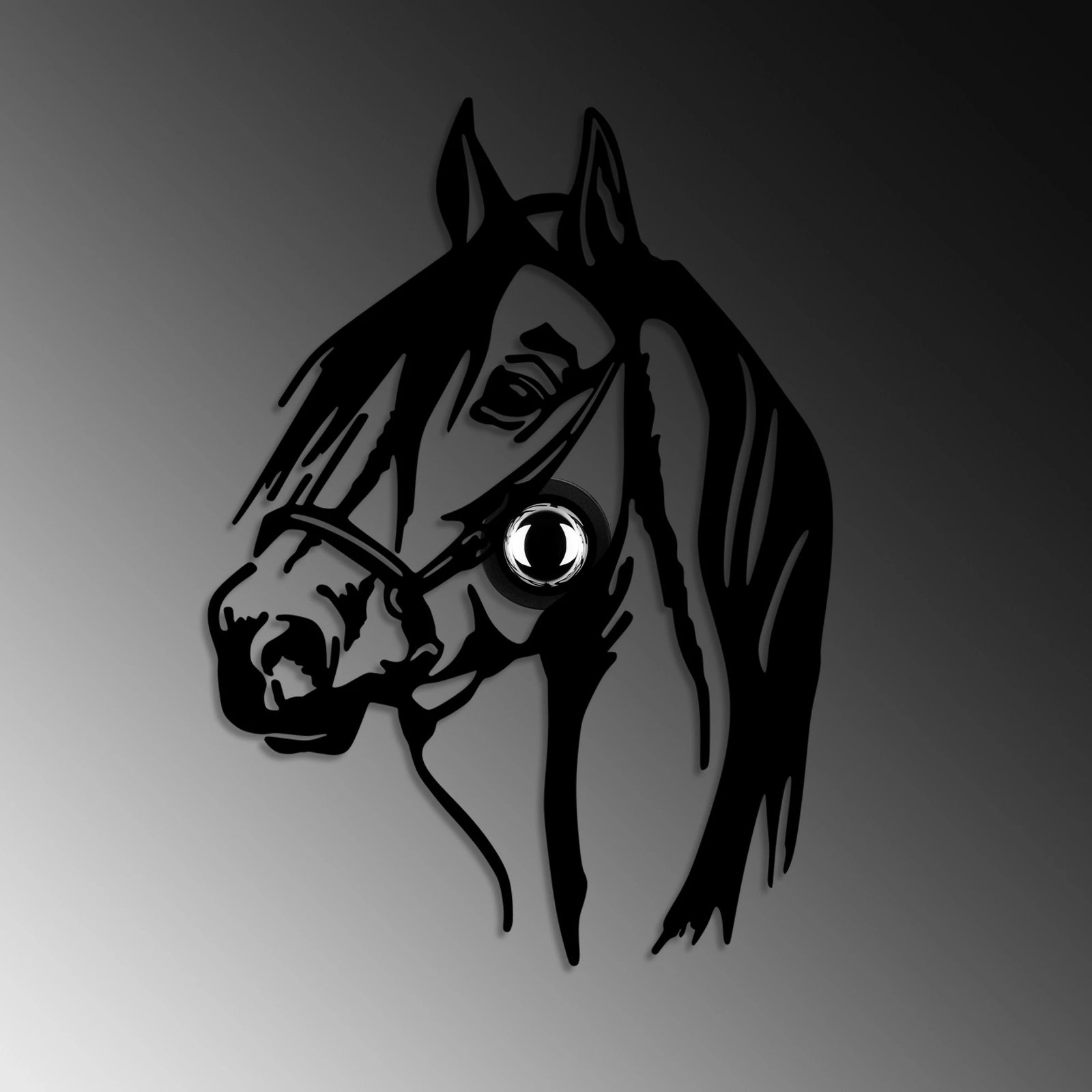 Llambë muri Opviq, dizajn kali, ngjyrë e zezë