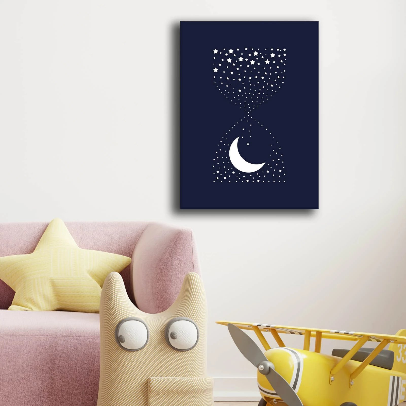 Pikturë dekorative në kanavacë, Wallity, 2838COC-003, blu e errët, e bardhë, 28x38cm