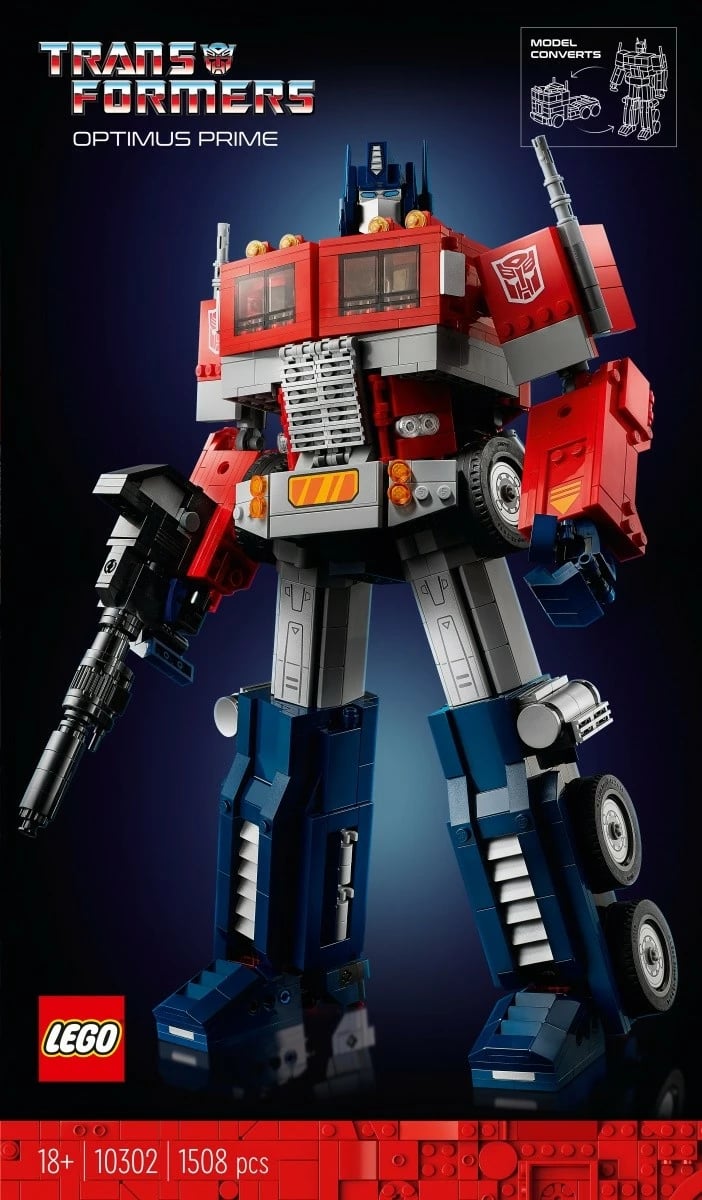Set ndërtimi LEGO Icons 10302 Optimus Prime, 1508 pjesë, për të rritur