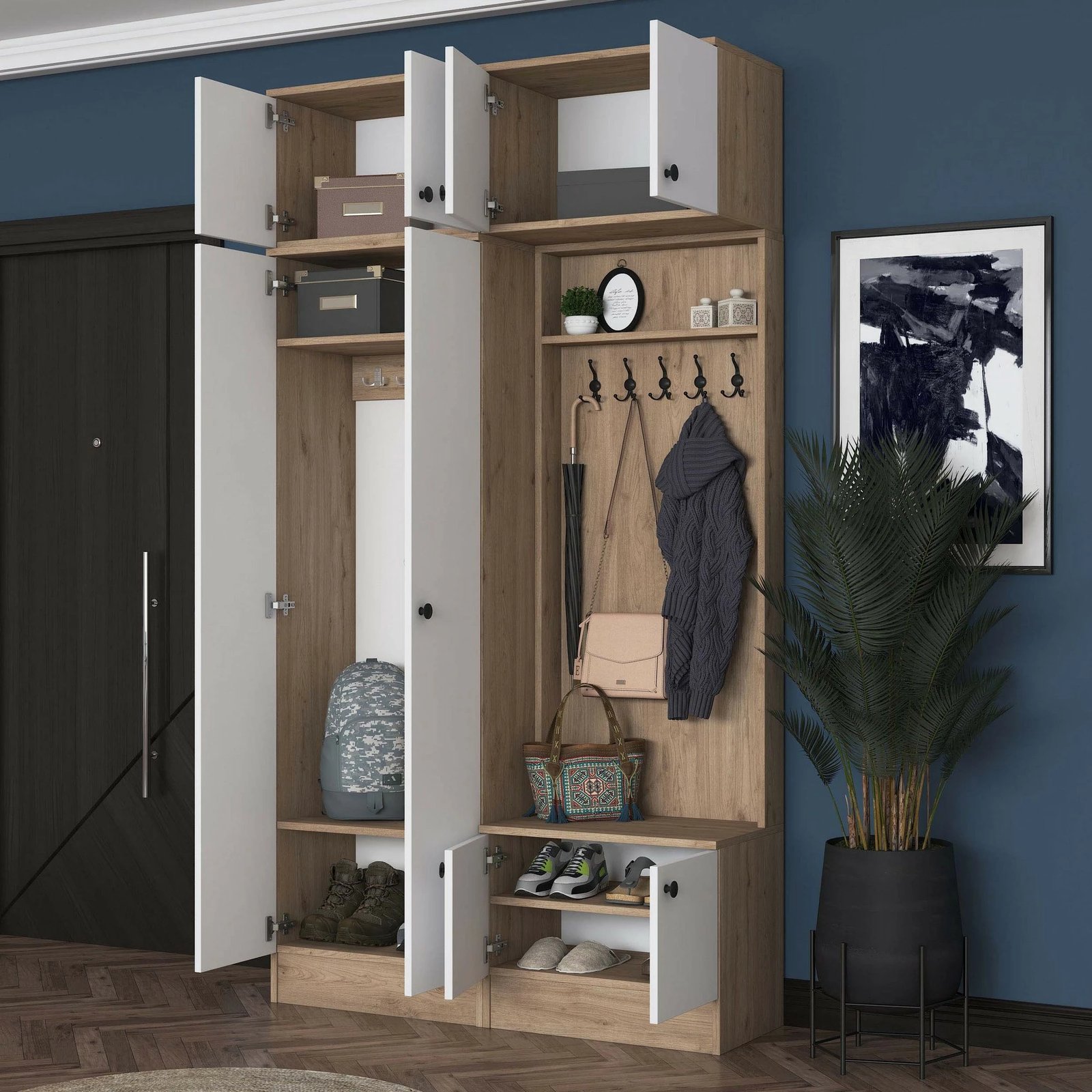 Stendë korridori Skye Decor, ngjyrë arrë dhe e bardhë, EA145 - 3840