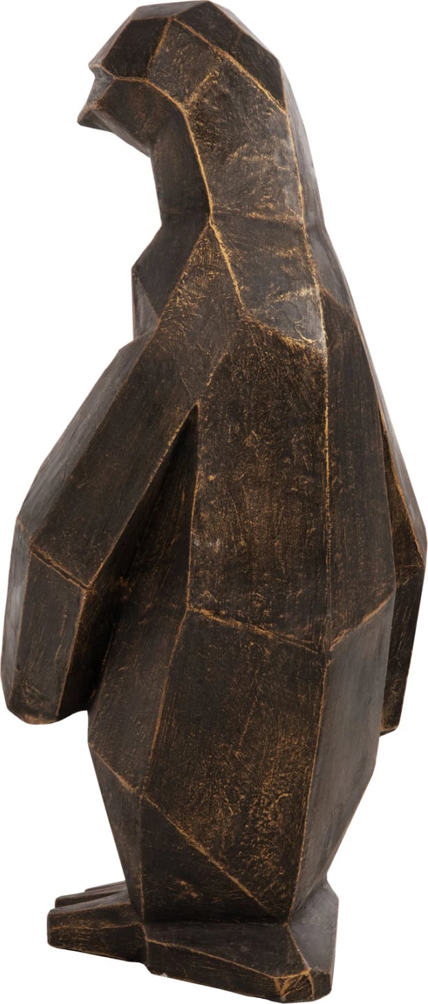 Dekor për dysheme, pinguin, ngjyrë patinë e zezë me detaje ari, FH7914, 45x45x100H cm