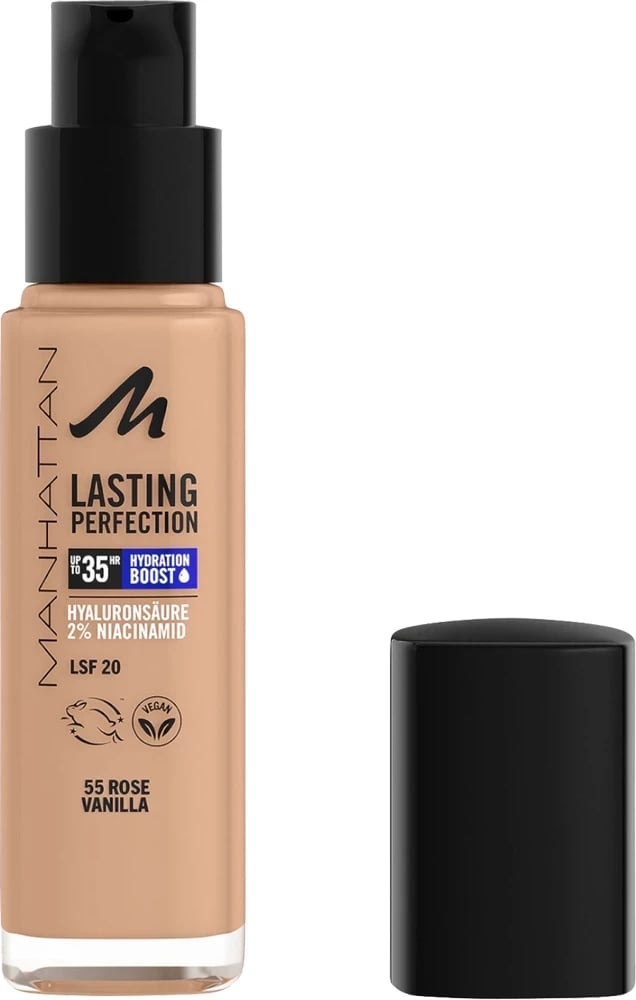 Krem pudër Manhattan, Lasting Perfection 25H, 55 Rose Vanilla, 30ml
