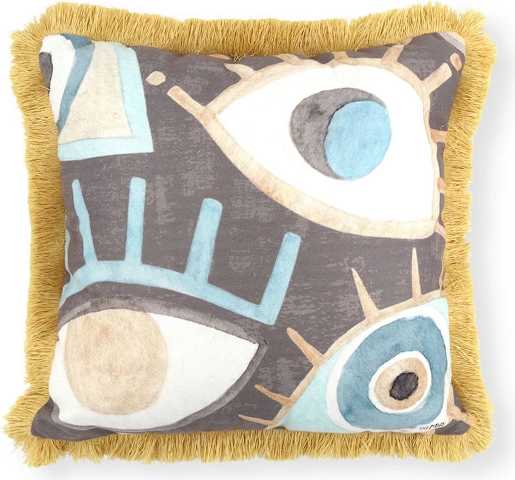 Jastëk Aberto Design, YST0411, 45x45cm, blu, ari, gri, krem