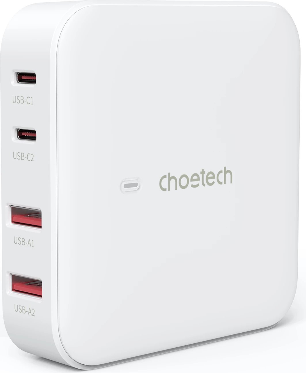 Karikues muri Choetech PD8008, 100W, 2x USB-C, 2x USB-A, i bardhë