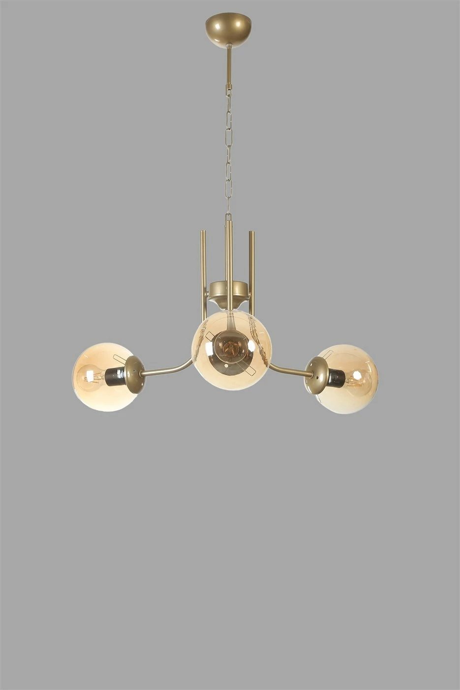 Llambë tavani Opviq Nevada, 3 llampa, ngjyrë qelqi bal dhe ar