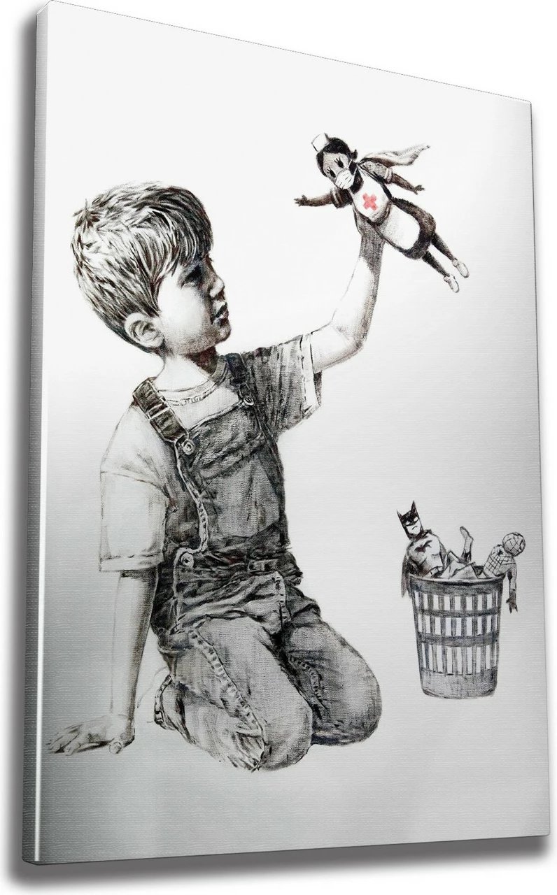 Pikturë dekorative në kanavacë, Banksy, shumëngjyrëshe, WY62, 50x70cm
