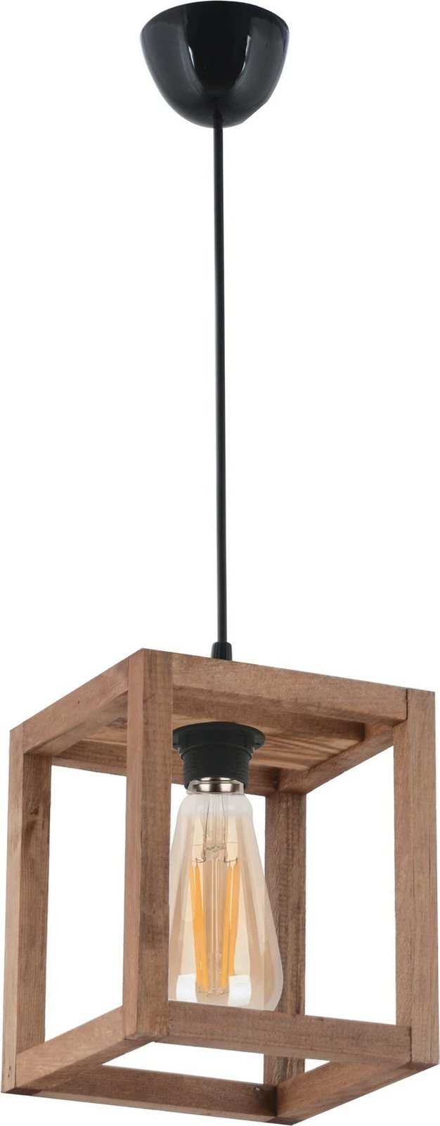 Llambë tavani druri, model Cube, ngjyrë kafe