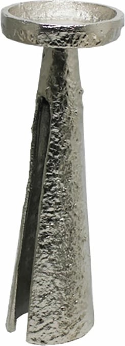 Mbajtëse qiriu ARCO, alumin, ngjyrë argjendi, 11x11x30cm