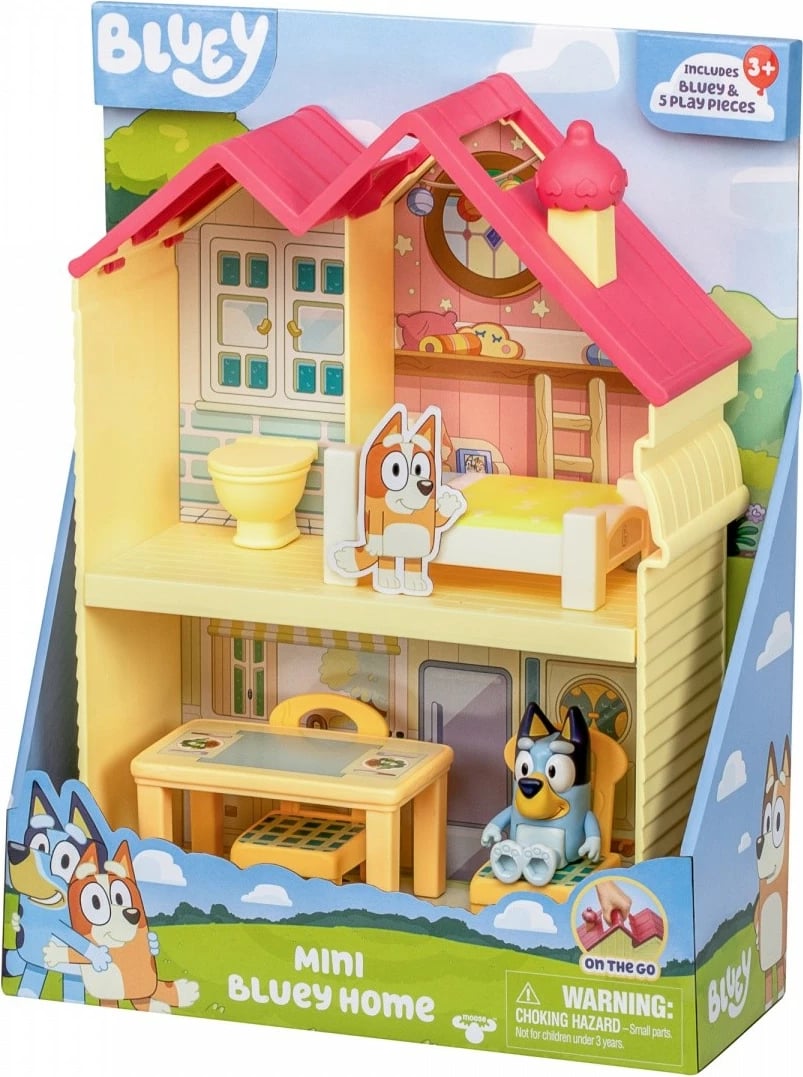 Set lodrash Bluey Mini Family House me figurë dhe aksesorë, Tm Toys